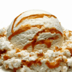 Vanille Eis mit Karamellsoße