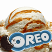 Vanille Eis mit Oreo-Karamell